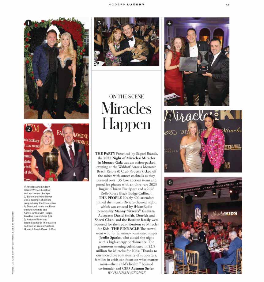Modern Luxury Riviera Orange County coverage of the 2025 Night of Miracles: Miracles in Monaco Gala